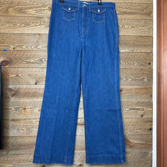 RE/DONE 70's pocket Wide Leg in True Rinse Size 32 NWT RARE color - Picture 3 of 12